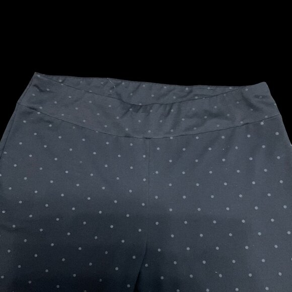 Black Polka Dot Print Ponte Pant - Picture 2 of 3